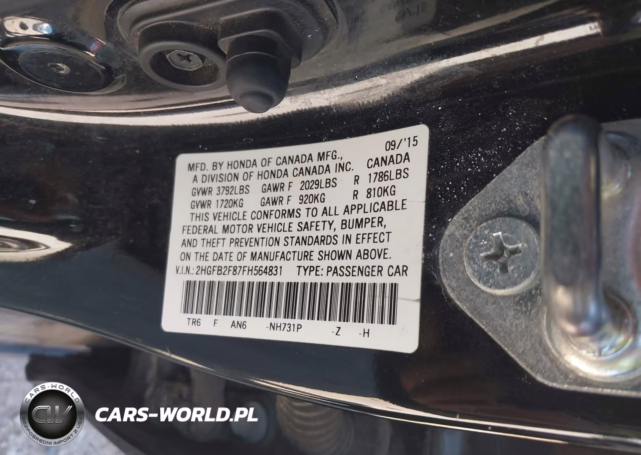 2015 Honda Civic Ex VIN:2HGFB2F87FH564831 - 9