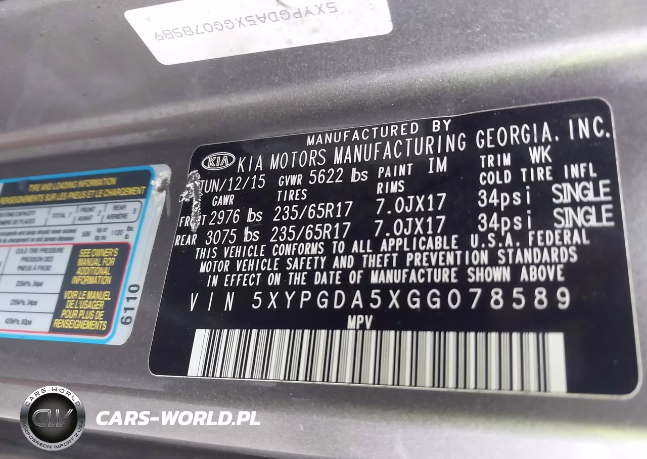 2016 Kia Sorento 3.3L Lx VIN:5XYPGDA5XGG078589 - 9