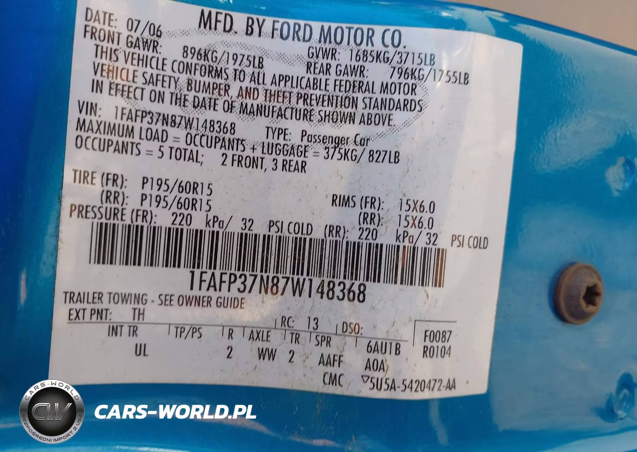 2007 Ford Focus S-Se-Ses VIN:1FAFP37N87W148368 - 9