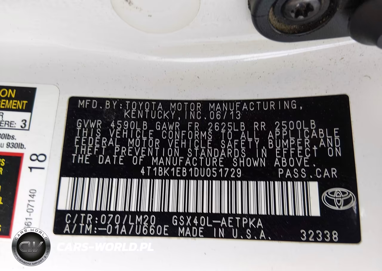 2013 Toyota Avalon Limited VIN:4T1BK1EB1DU051729 - 9