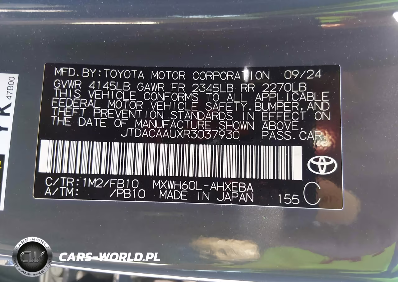 2024 Toyota Prius Le VIN:JTDACAAUXR3037930 - 9