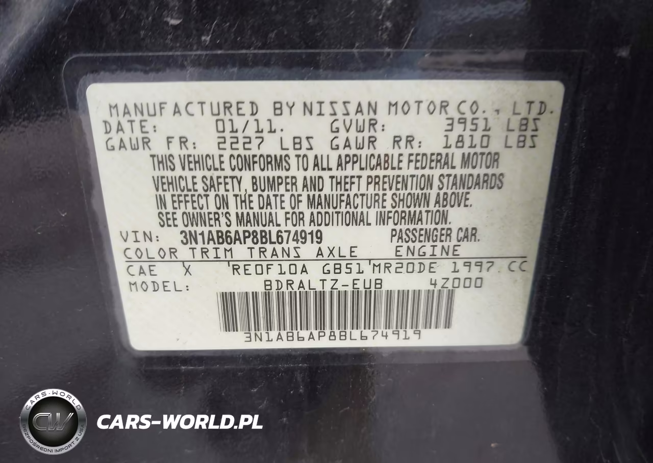 2011 Nissan Sentra 2.0S VIN:3N1AB6AP8BL674919 - 9