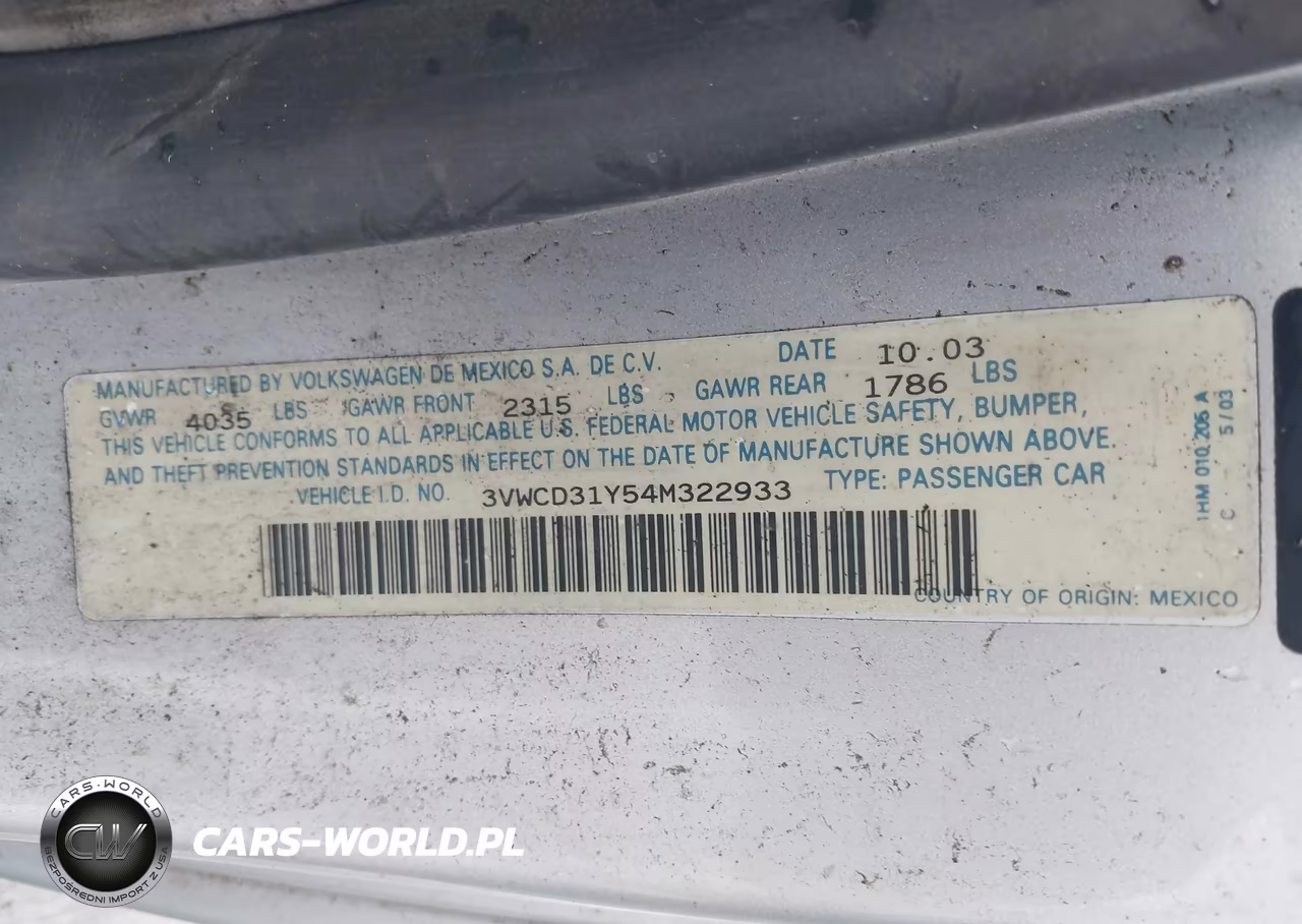 2004 Volkswagen New Beetle Gls 1.8T VIN:3VWCD31Y54M322933 - 9