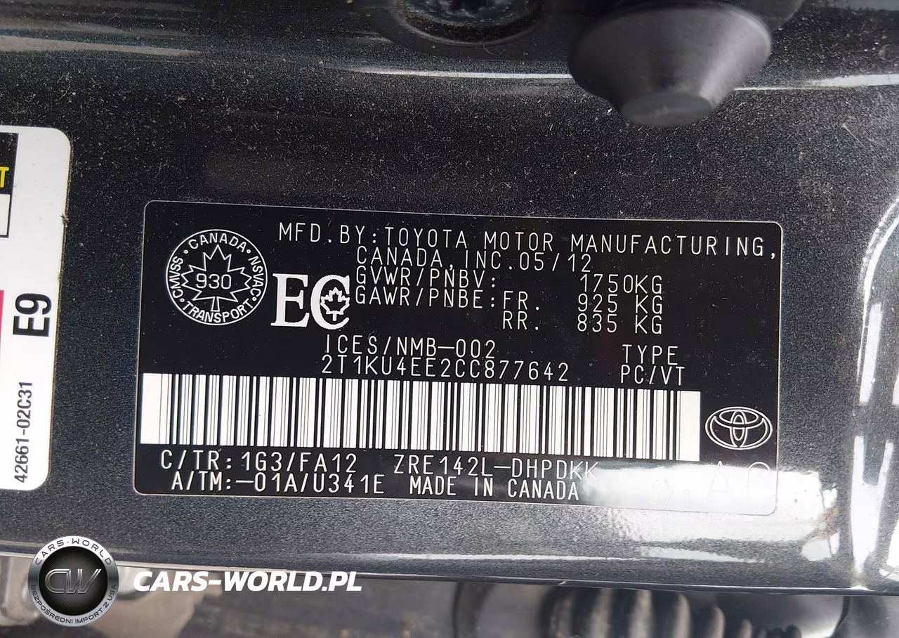 2012 Toyota Matrix VIN:2T1KU4EE2CC877642 - 9