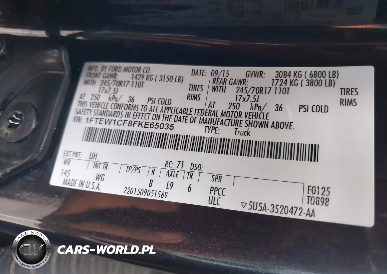 2015 Ford F-150 Xl VIN:1FTEW1CF8FKE65035 - 9