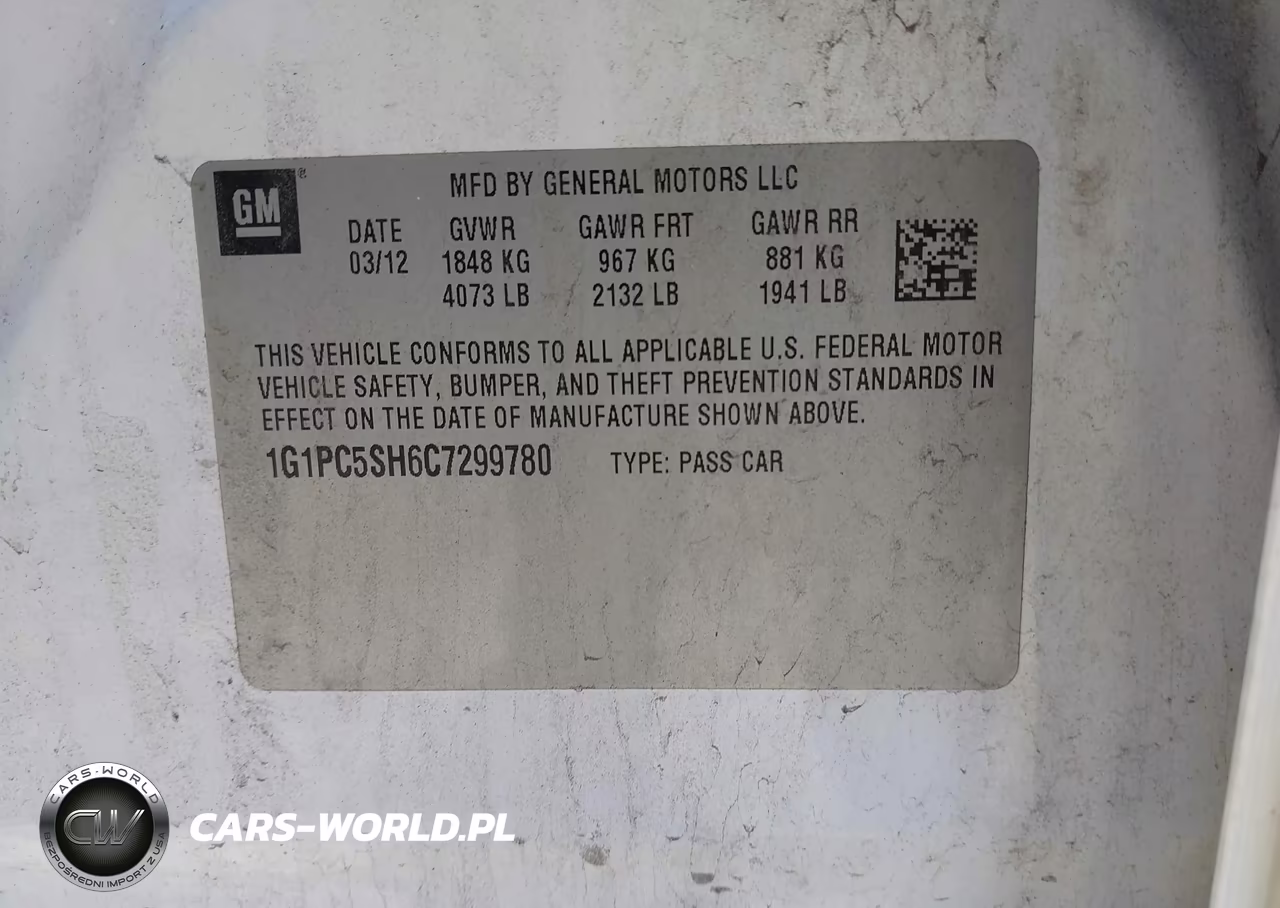 2012 Chevrolet Cruze Ls VIN:1G1PC5SH6C7299780 - 9