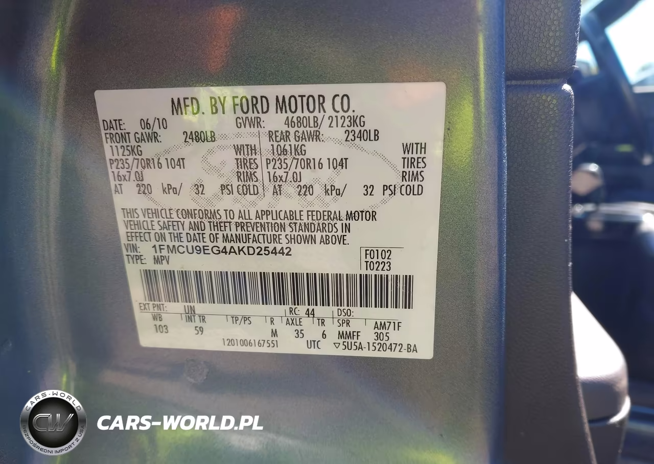 2010 Ford Escape Limited VIN:1FMCU9EG4AKD25442 - 9