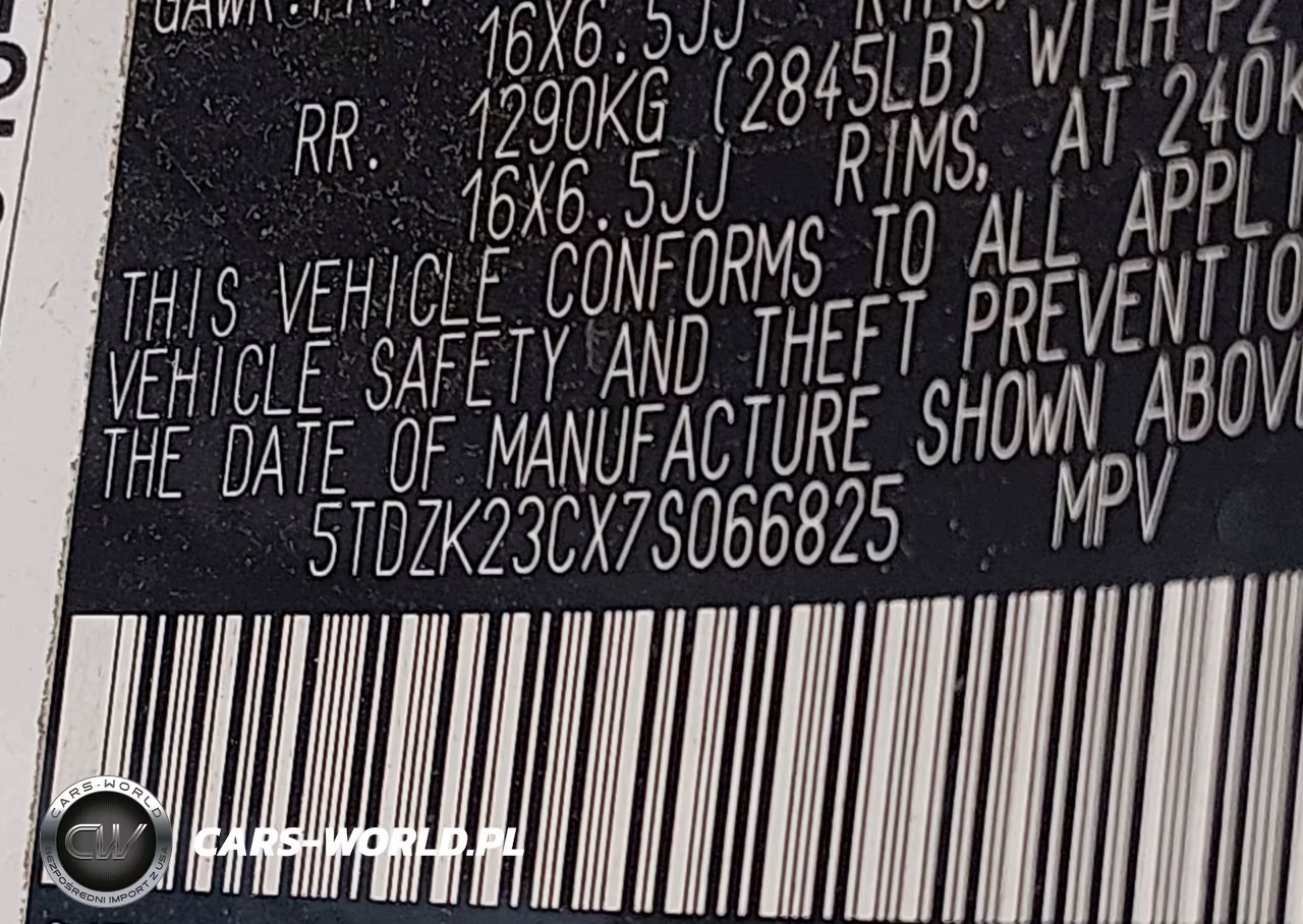 2007 Toyota Sienna Ce VIN:5TDZK23CX7S066825 - 9