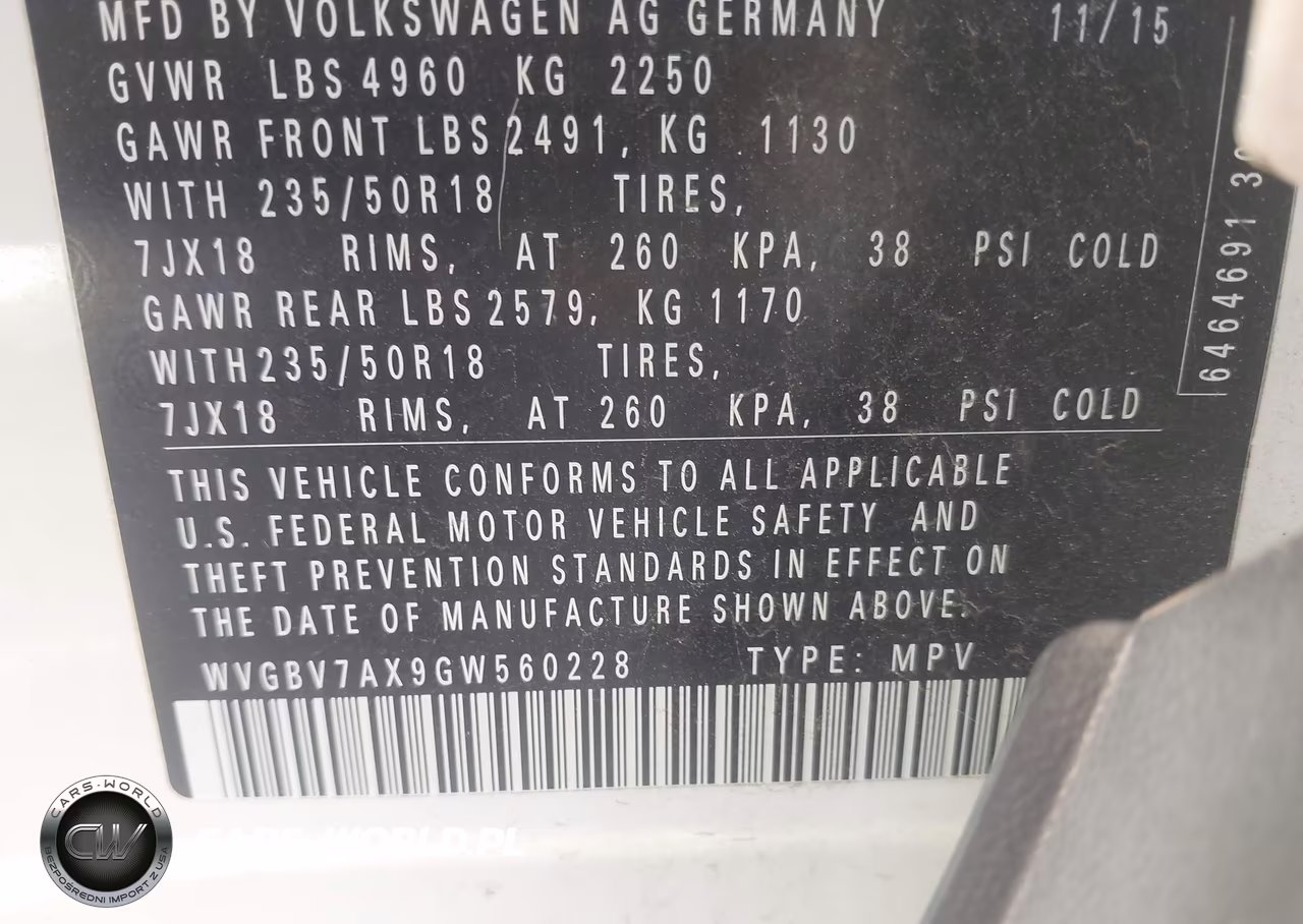 2016 Volkswagen Tiguan Se VIN:WVGBV7AX9GW560228 - 9
