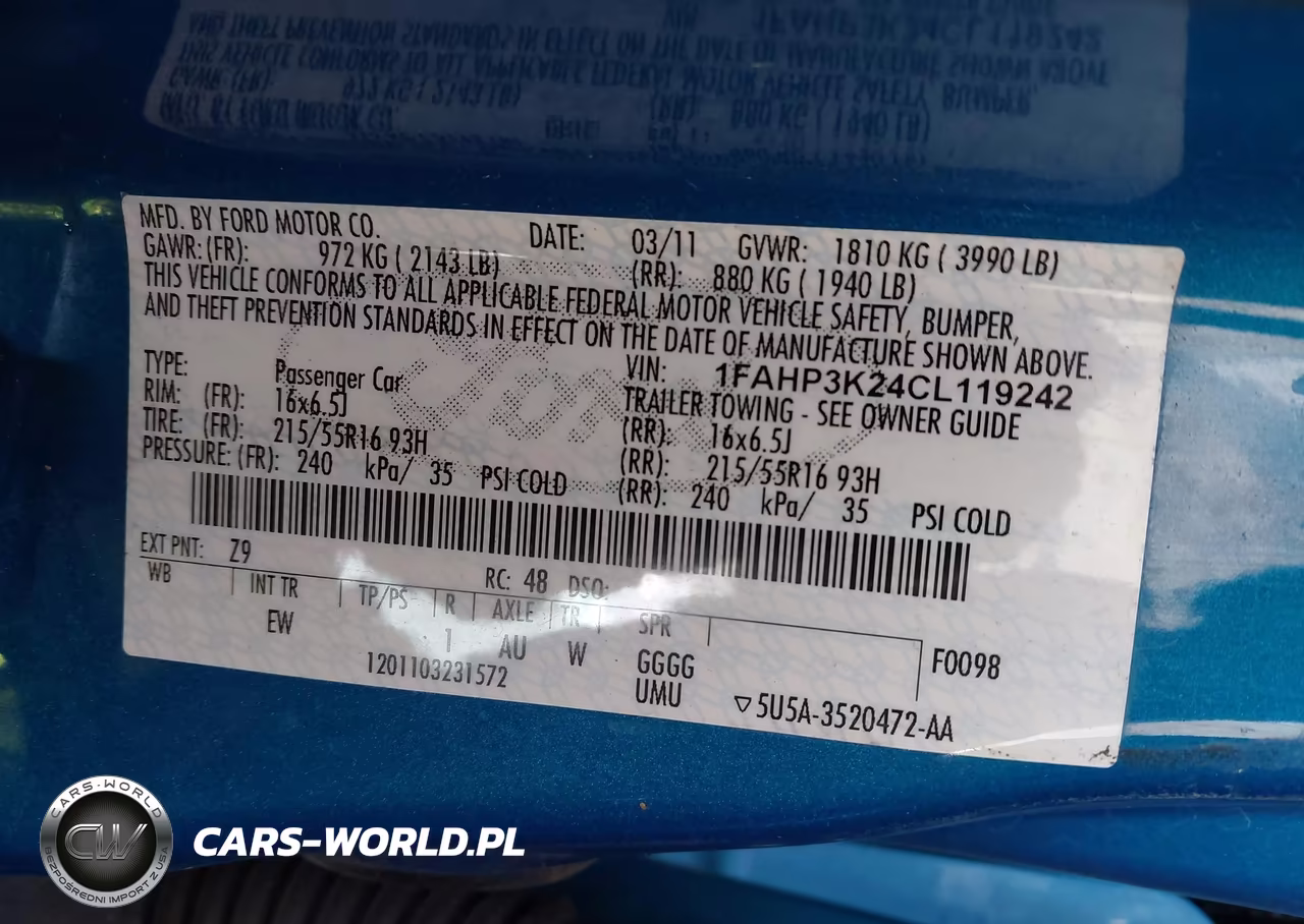 2012 Ford Focus Se VIN:1FAHP3K24CL119242 - 9