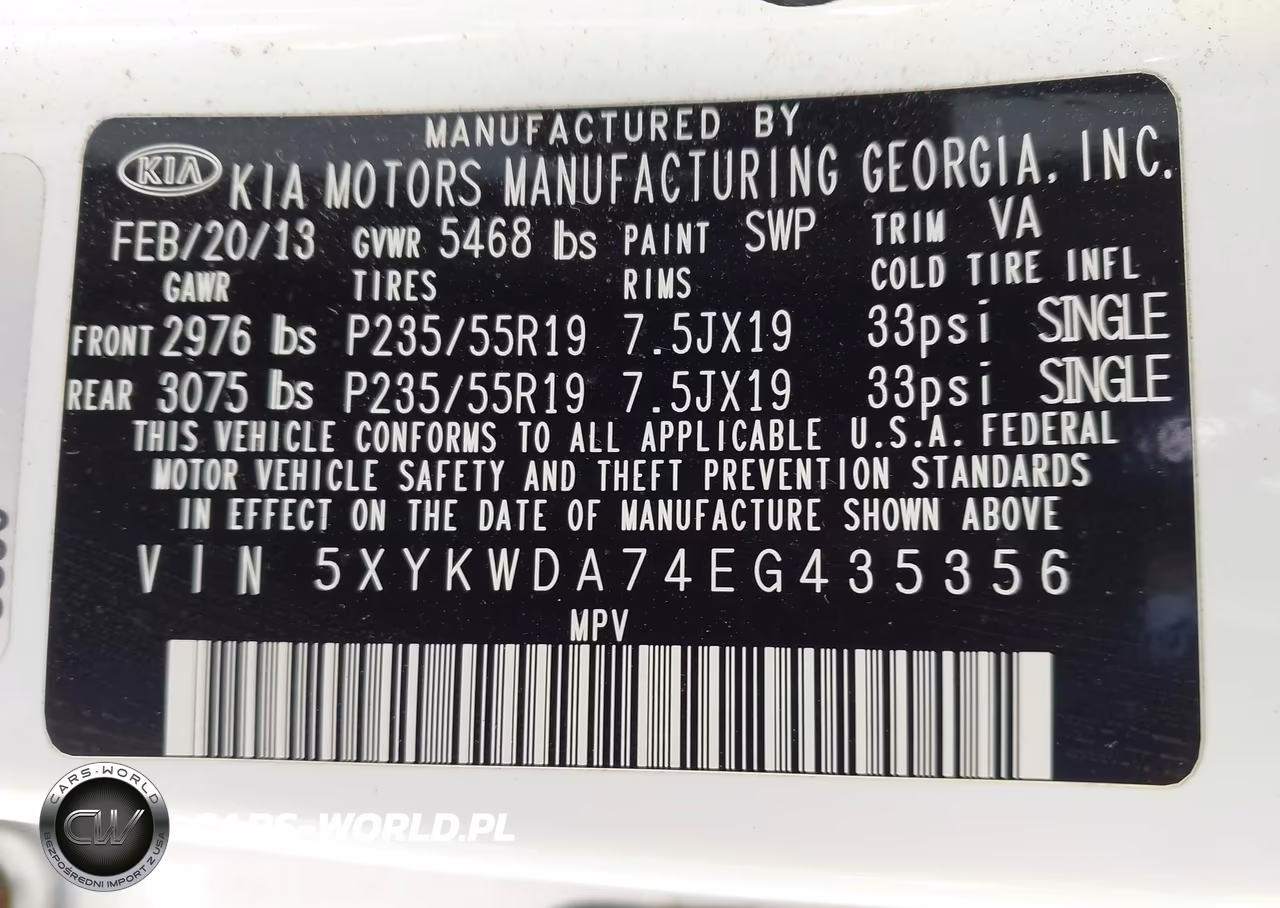 2014 Kia Sorento Sx V6 VIN:5XYKWDA74EG435356 - 9