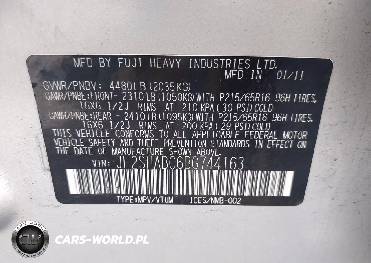 2011 Subaru Forester 2.5X VIN:JF2SHABC6BG744163 - 9
