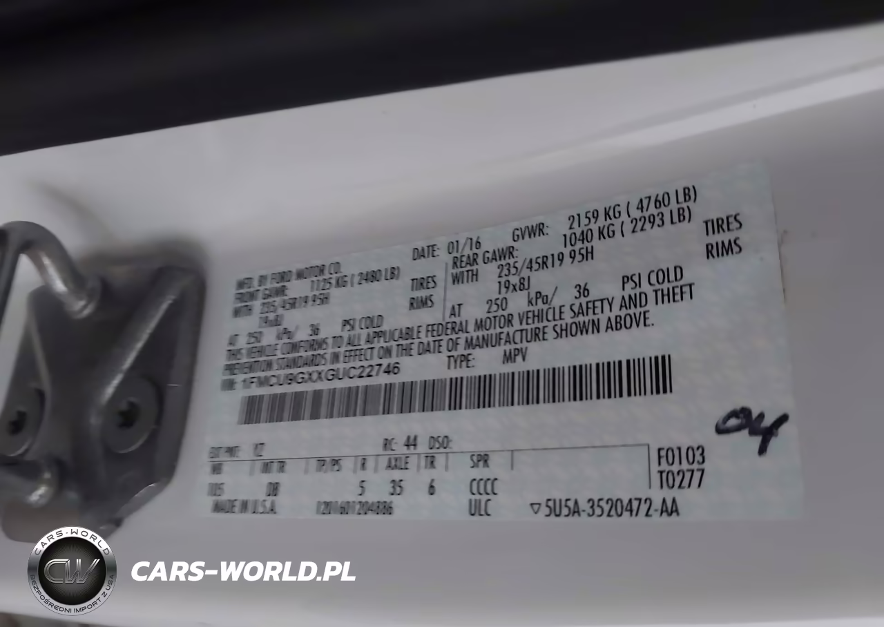 2016 Ford Escape Se VIN:1FMCU9GXXGUC22746 - 9