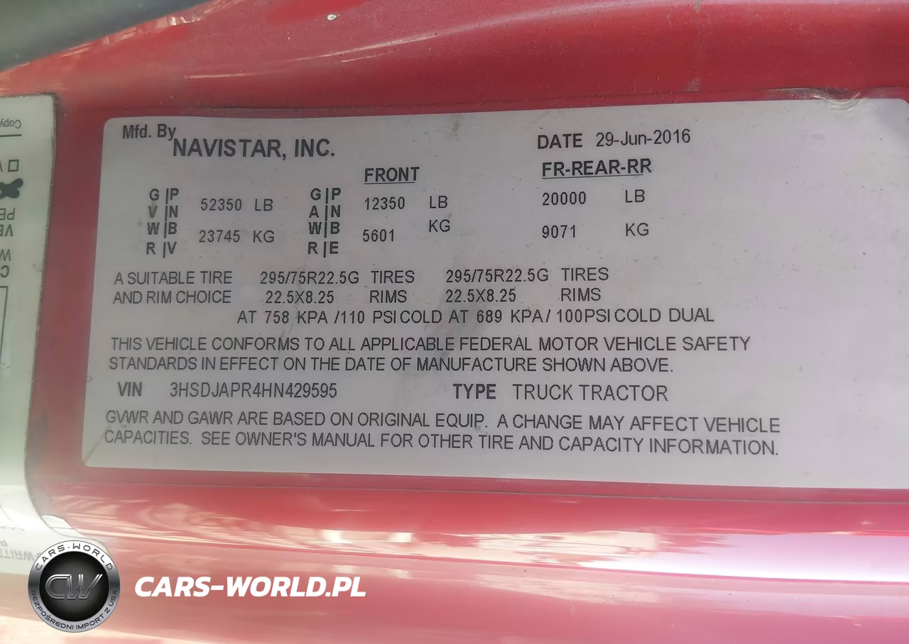 2017 International Prostar+ VIN:3HSDJAPR4HN429595 - 8