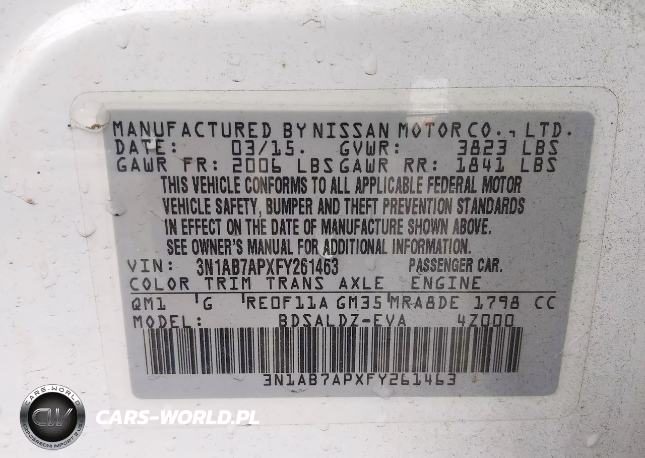 2015 Nissan Sentra Fe+ S-S-Sl-Sr-Sv VIN:3N1AB7APXFY261463 - 9