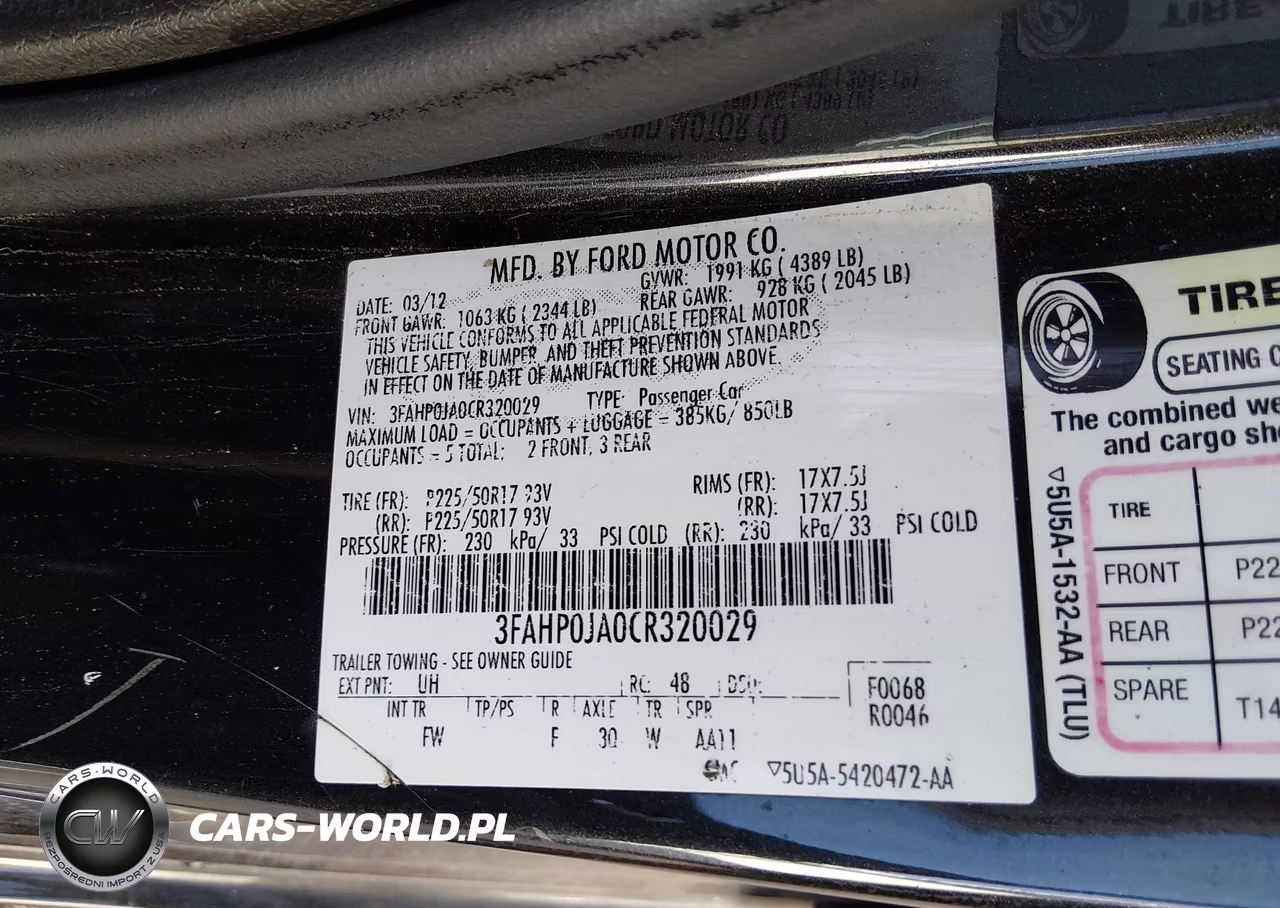 2012 Ford Fusion Sel VIN:3FAHP0JA0CR320029 - 9