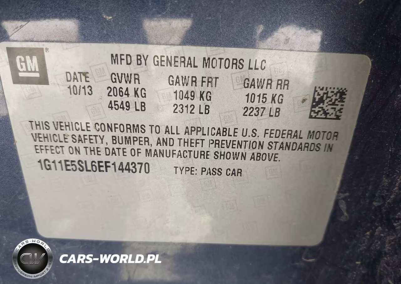 2014 Chevrolet Malibu 2Lt VIN:1G11E5SL6EF144370 - 9