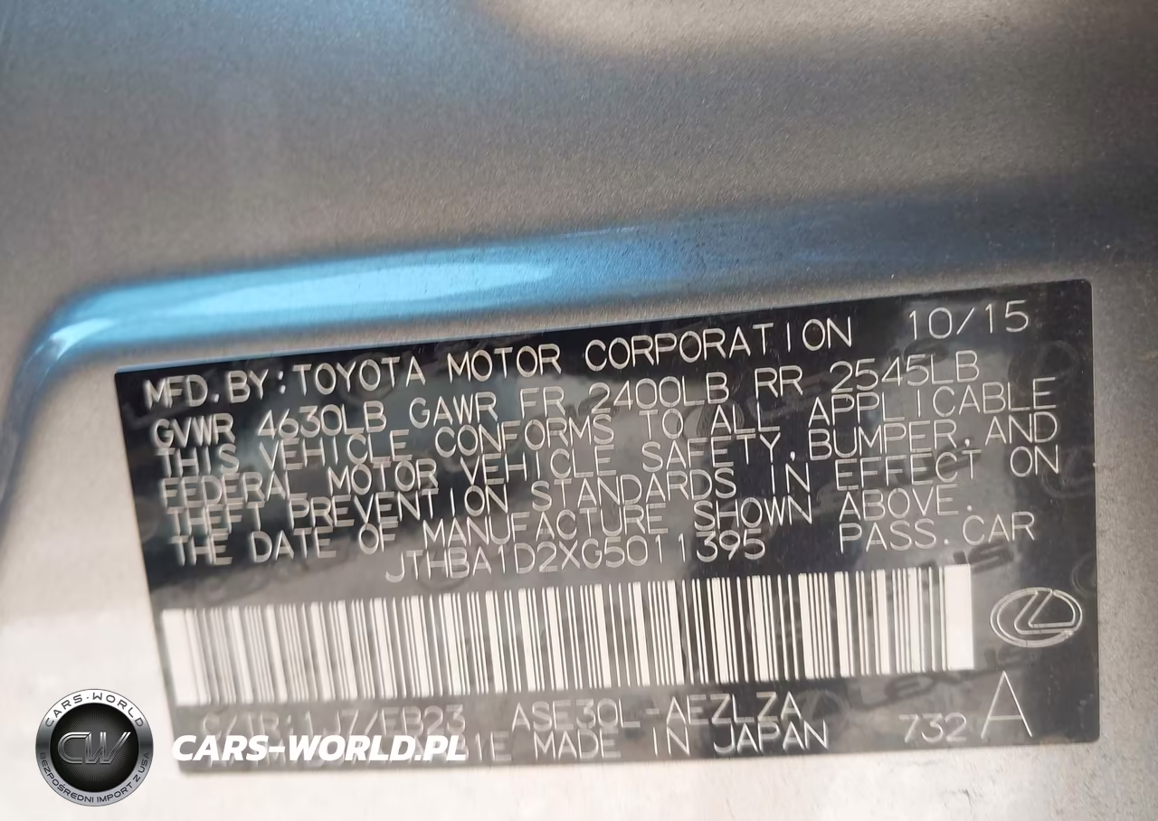 2016 Lexus Is 200T VIN:JTHBA1D2XG5011395 - 9