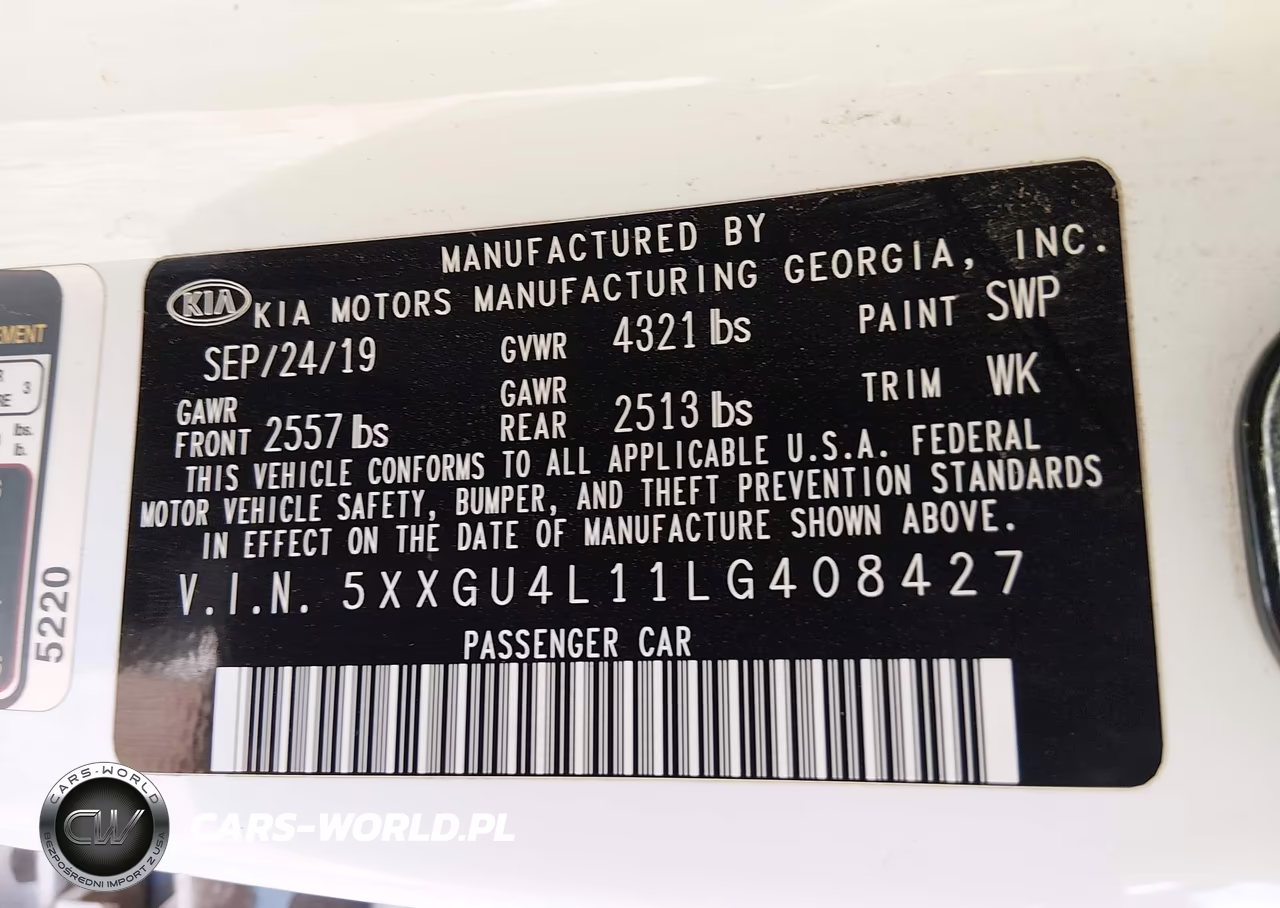 2020 Kia Optima Ex Premium VIN:5XXGU4L11LG408427 - 9