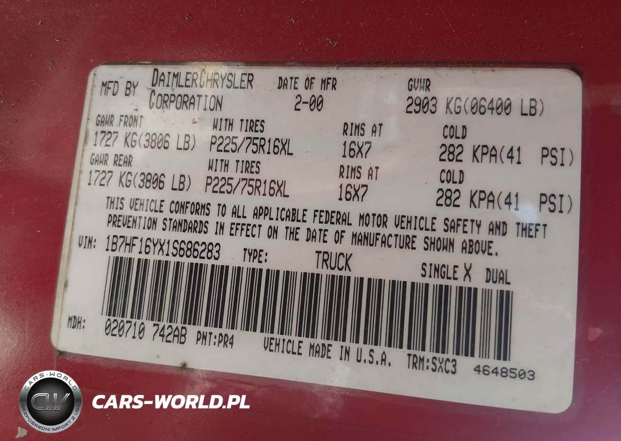 2001 Dodge Ram 1500 St VIN:1B7HF16YX1S686283 - 9