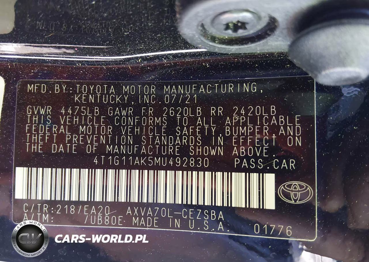 2021 Toyota Camry Se VIN:4T1G11AK5MU492830 - 9