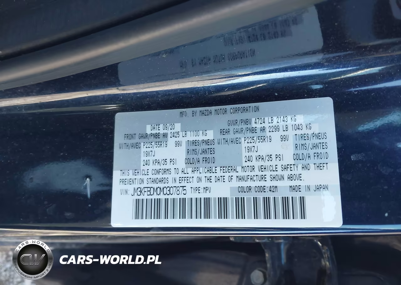 2021 Mazda Cx-5 Grand Touring VIN:JM3KFBDM0M0307875 - 9