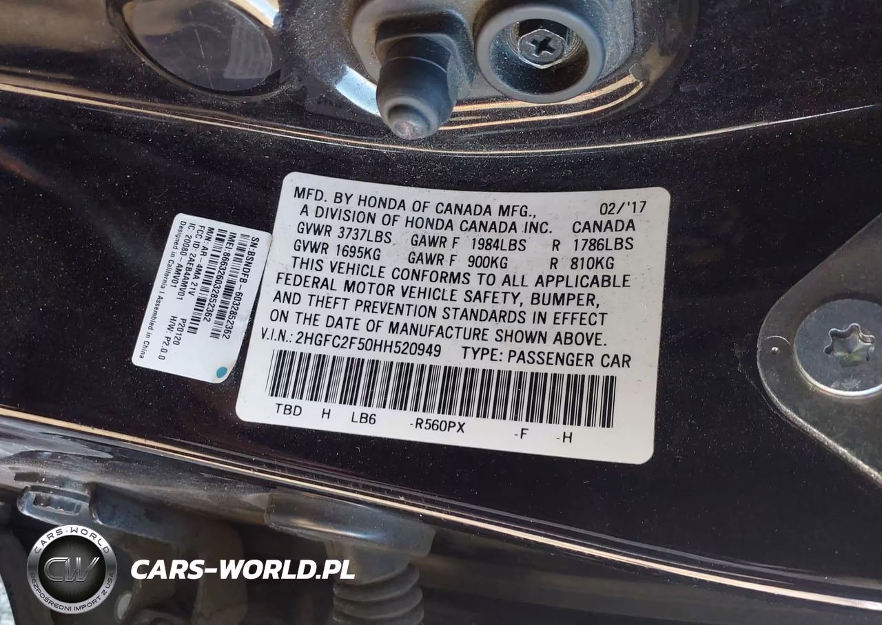 2017 Honda Civic Lx VIN:2HGFC2F50HH520949 - 9