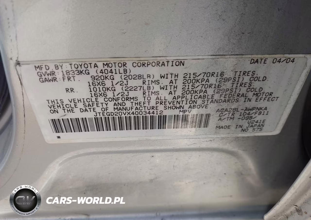 2004 Toyota Rav4 VIN:JTEGD20VX40034412 - 9