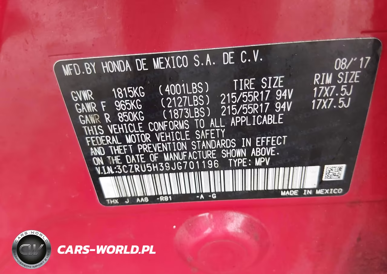 2018 Honda Hr-V Lx VIN:3CZRU5H39JG701196 - 9