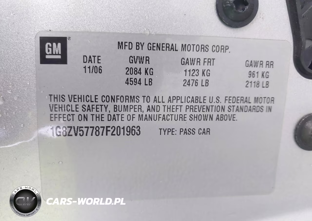 2007 Saturn Aura Xr VIN:1G8ZV57787F201963 - 9