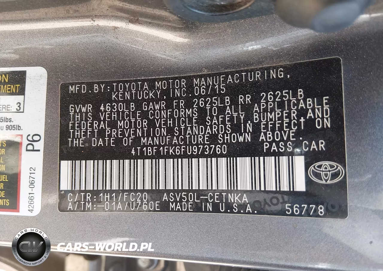2015 Toyota Camry Le VIN:4T1BF1FK6FU973760 - 9