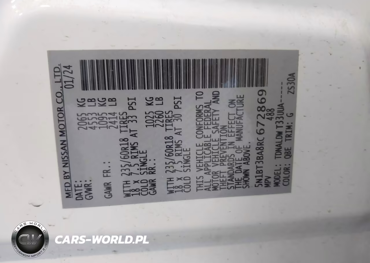 2024 Nissan Rogue Sv Fwd VIN:5N1BT3BA8RC672869 - 9