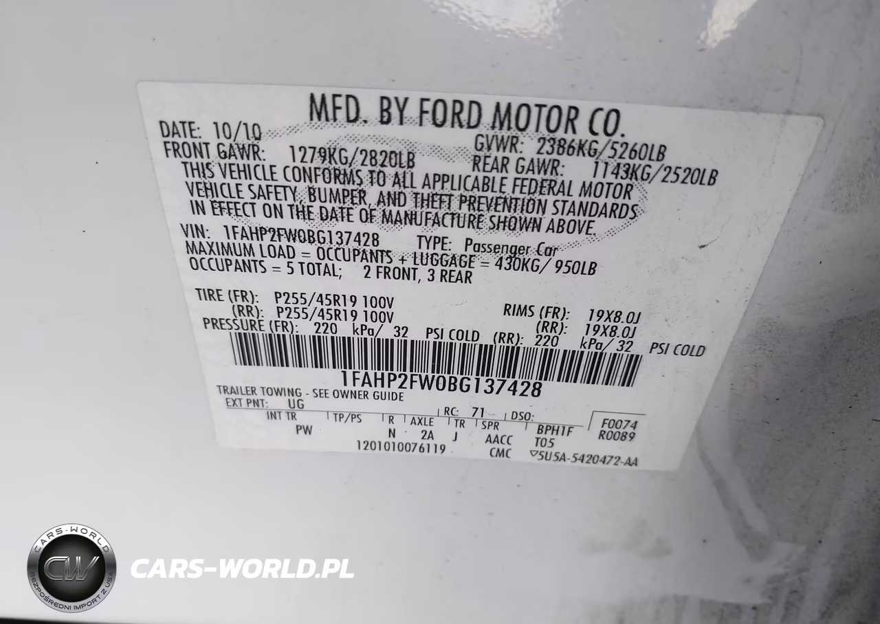 2011 Ford Taurus Limited VIN:1FAHP2FW0BG137428 - 9