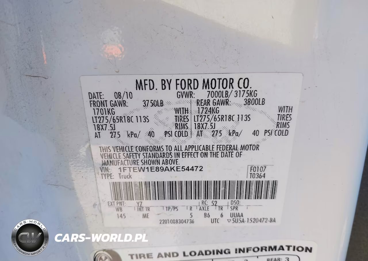 2010 Ford F-150 Xl-Xlt VIN:1FTEW1E89AKE54472 - 9