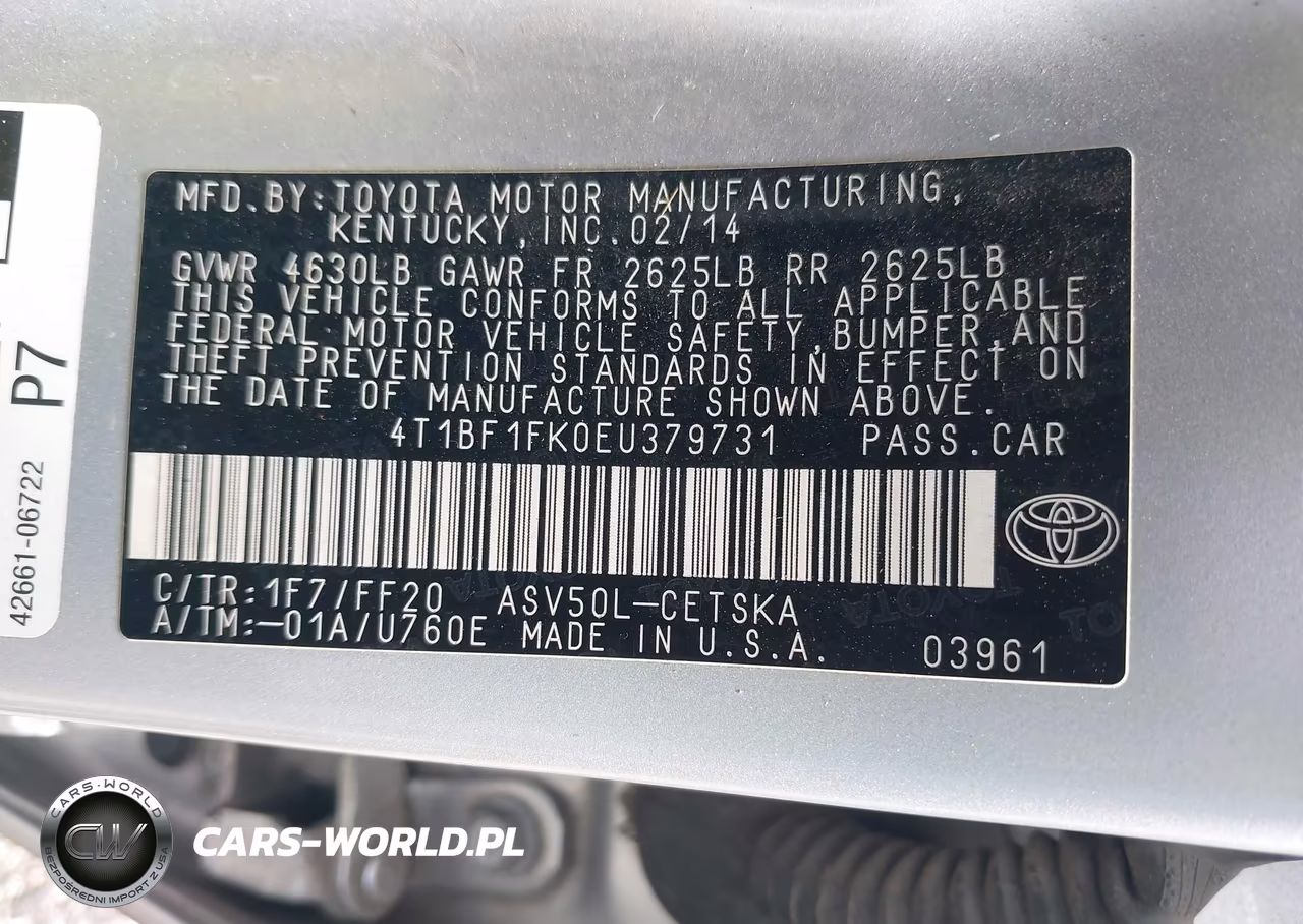 2014 Toyota Camry Se VIN:4T1BF1FK0EU379731 - 9