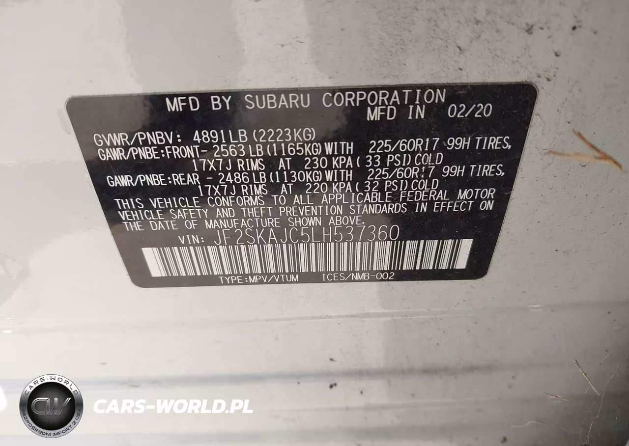 2020 Subaru Forester Premium VIN:JF2SKAJC5LH537360 - 9