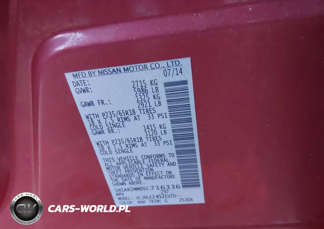 2014 Nissan Pathfinder Sv VIN:5N1AR2MM0EC716336 - 9