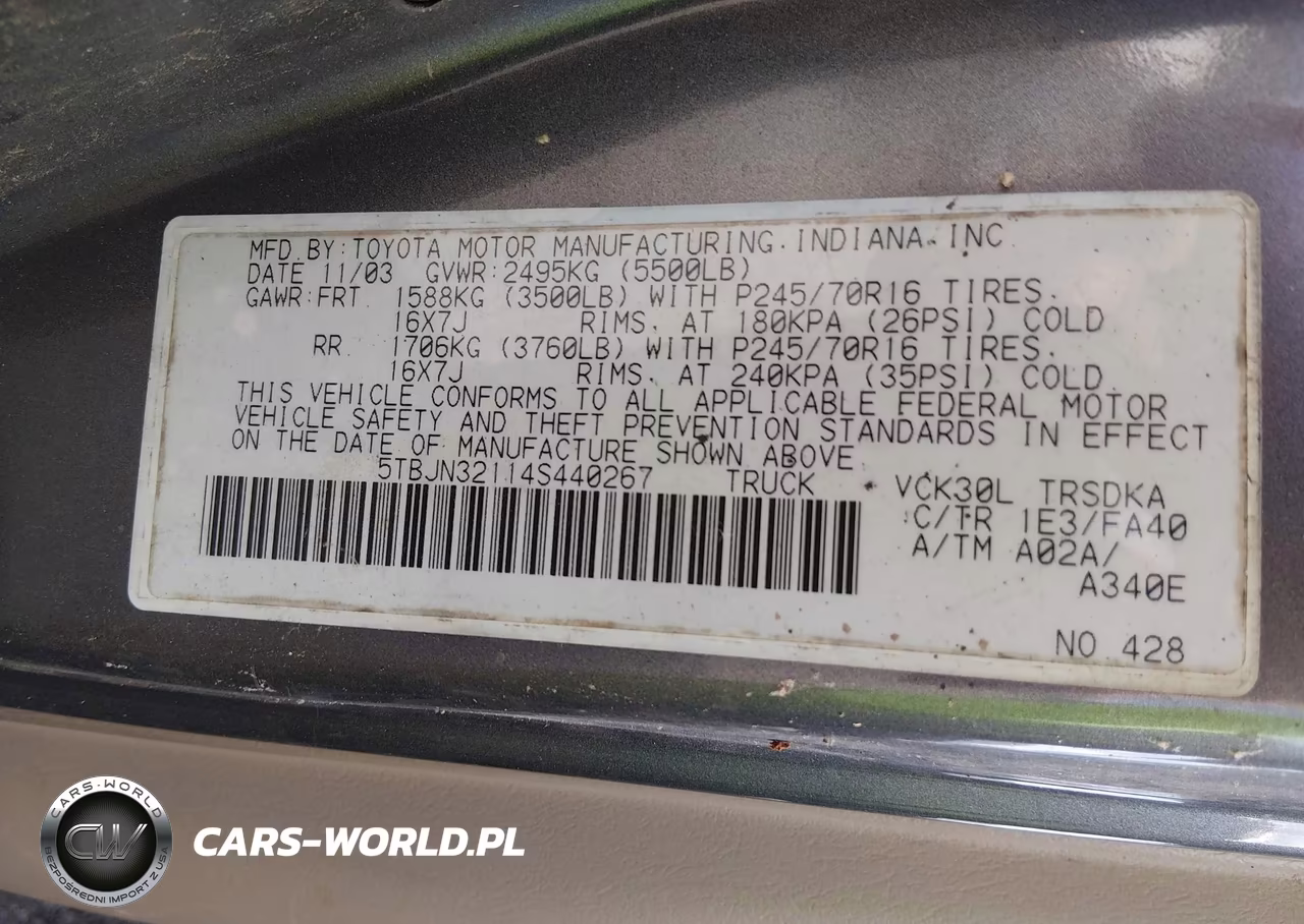 2004 Toyota Tundra VIN:5TBJN32114S440267 - 9