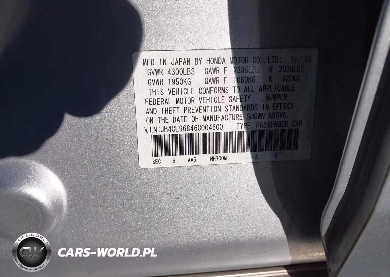 2006 Acura Tsx VIN:JH4CL96846C004600 - 9