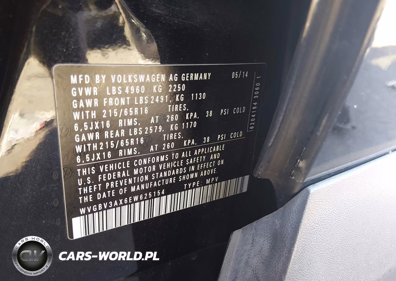 2014 Volkswagen Tiguan S VIN:WVGBV3AX6EW625154 - 9