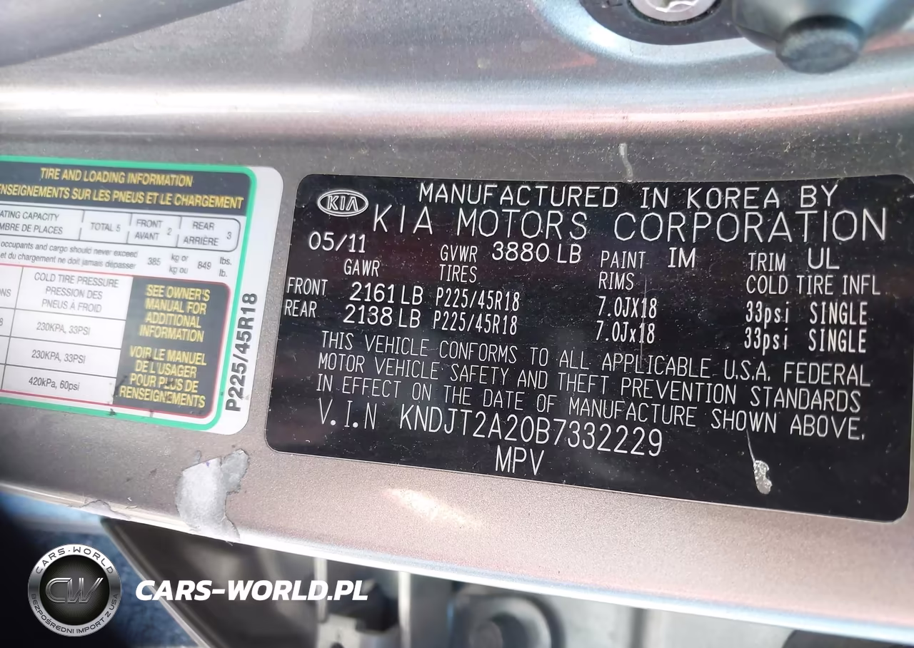2011 Kia Soul Sport VIN:KNDJT2A20B7332229 - 9