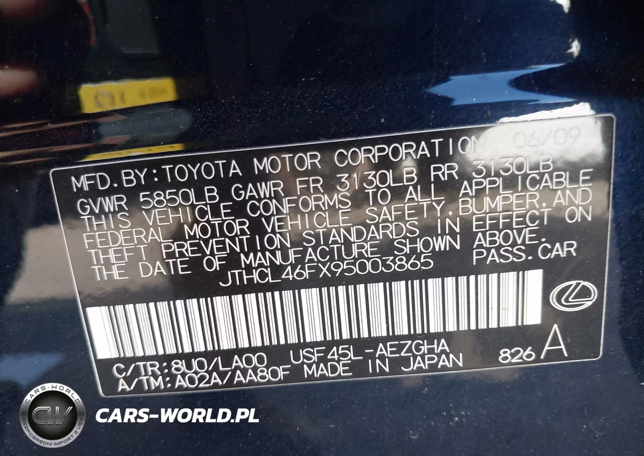 2009 Lexus Ls 460 VIN:JTHCL46FX95003865 - 9