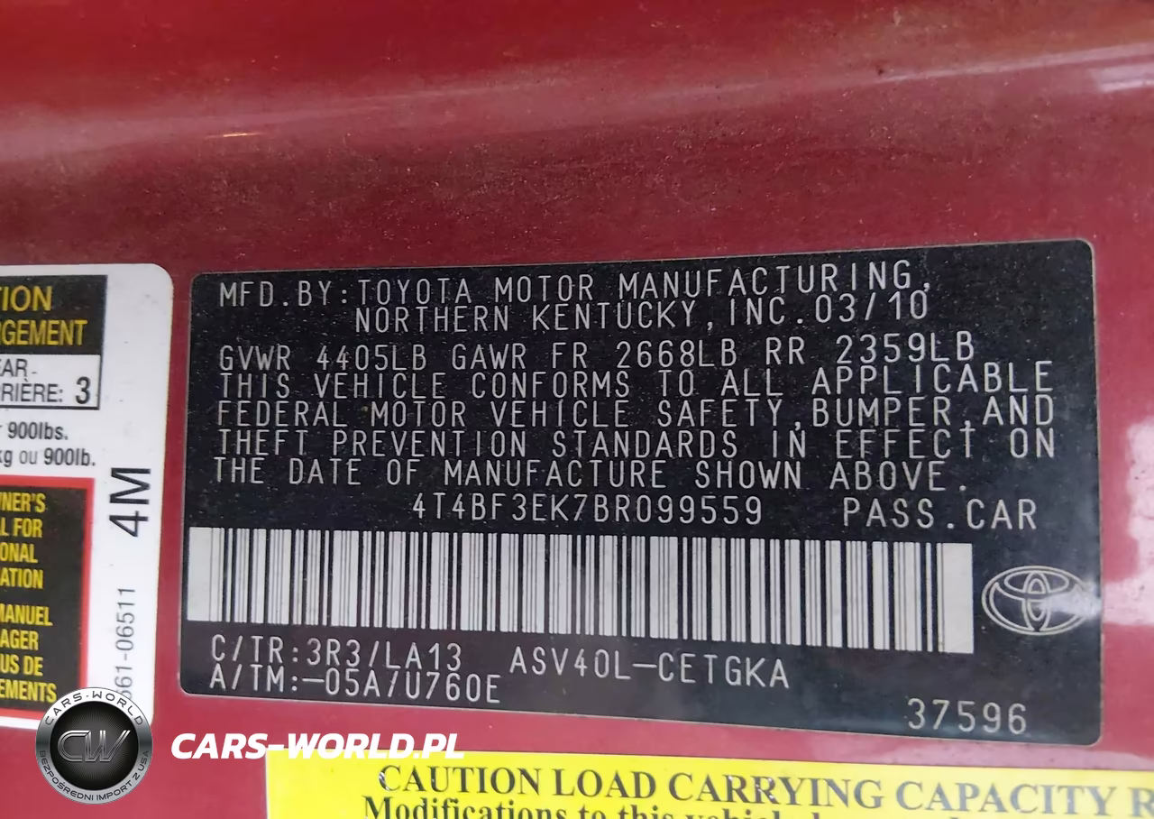 2011 Toyota Camry Xle VIN:4T4BF3EK7BR099559 - 9