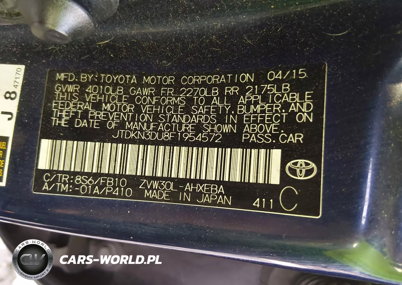 2015 Toyota Prius Two VIN:JTDKN3DU8F1954572 - 9