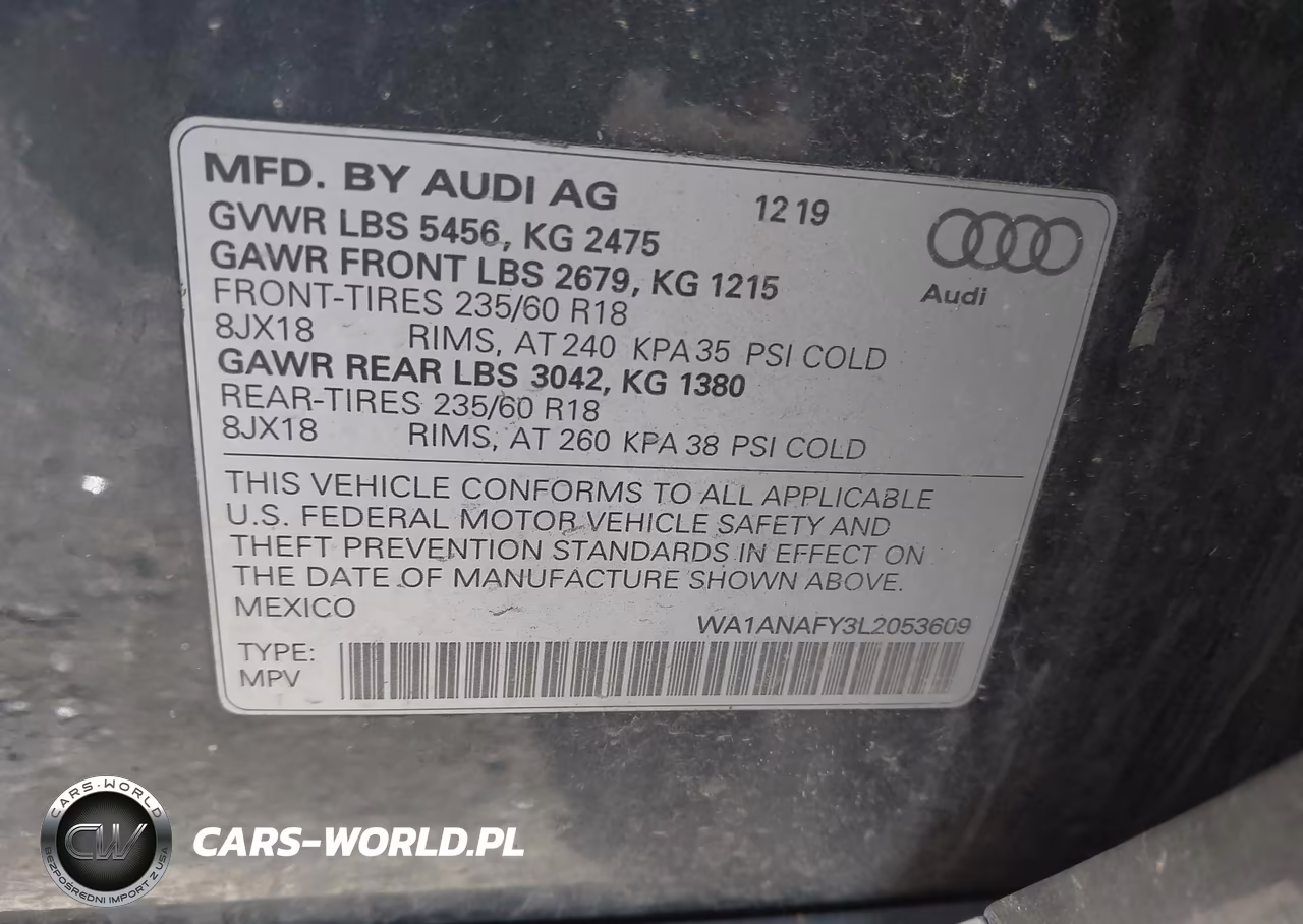 2020 Audi Q5 Premium 45 Tfsi Quattro S Tronic-Titanium Premium 45 Tfsi Quattro S Tronic VIN:WA1ANAFY3L2053609 - 9