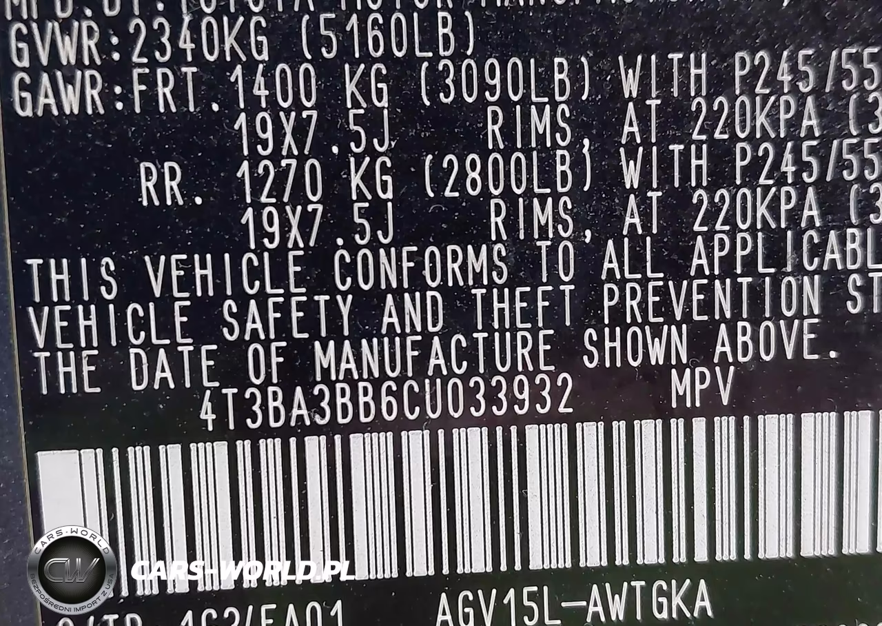 2012 Toyota Venza Le VIN:4T3BA3BB6CU033932 - 9