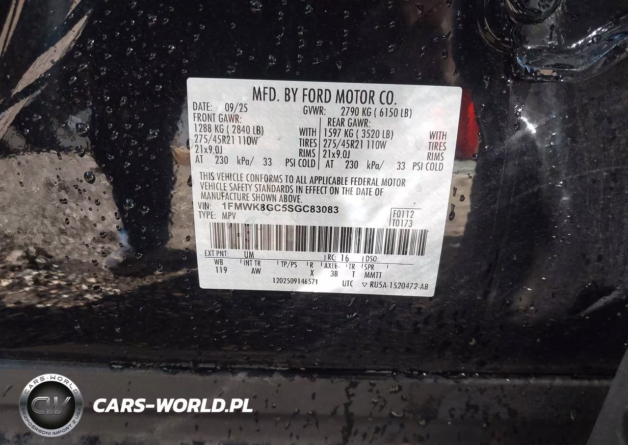 2025 Ford Explorer St VIN:1FMWK8GC5SGC83083 - 9