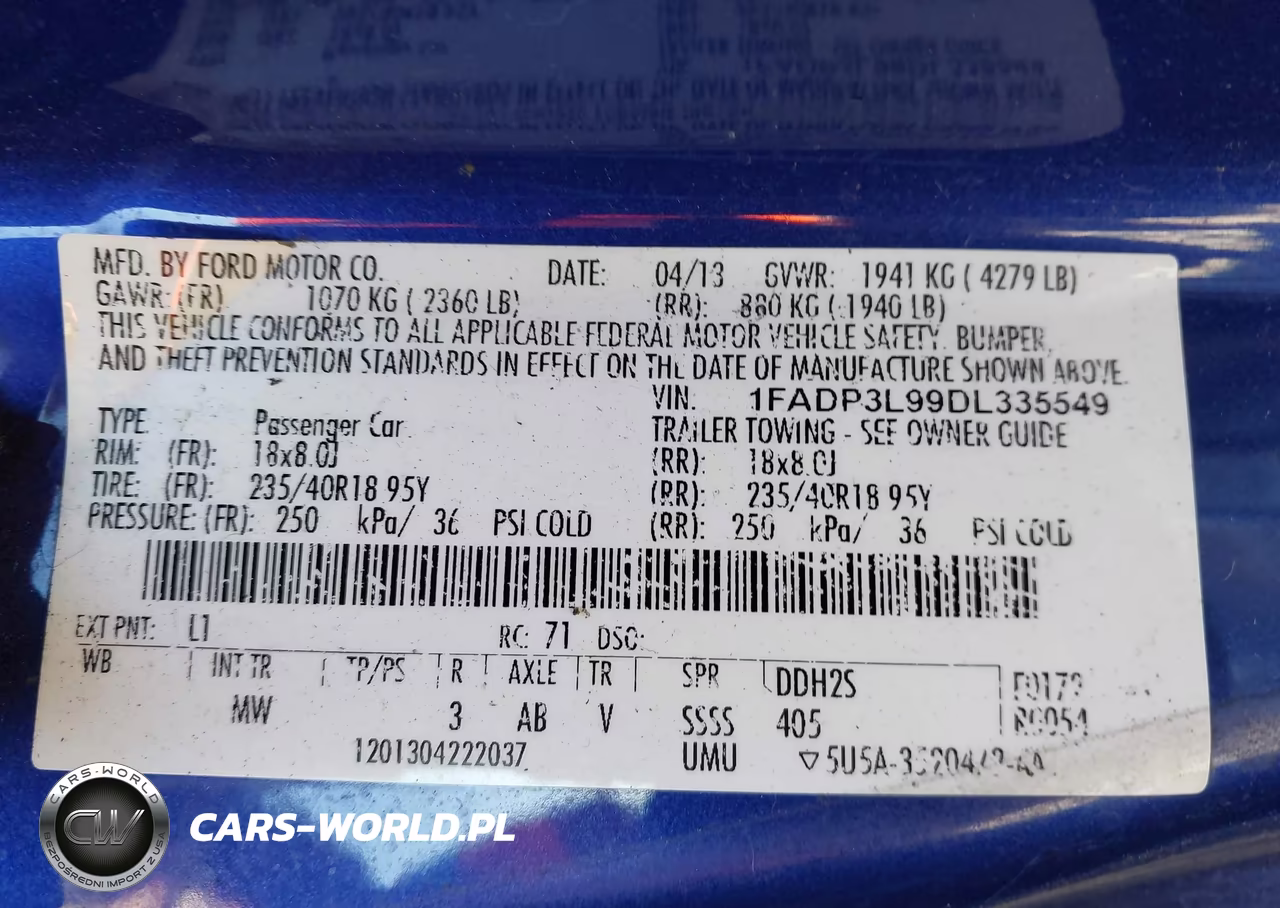 2013 Ford Focus St VIN:1FADP3L99DL335549 - 9