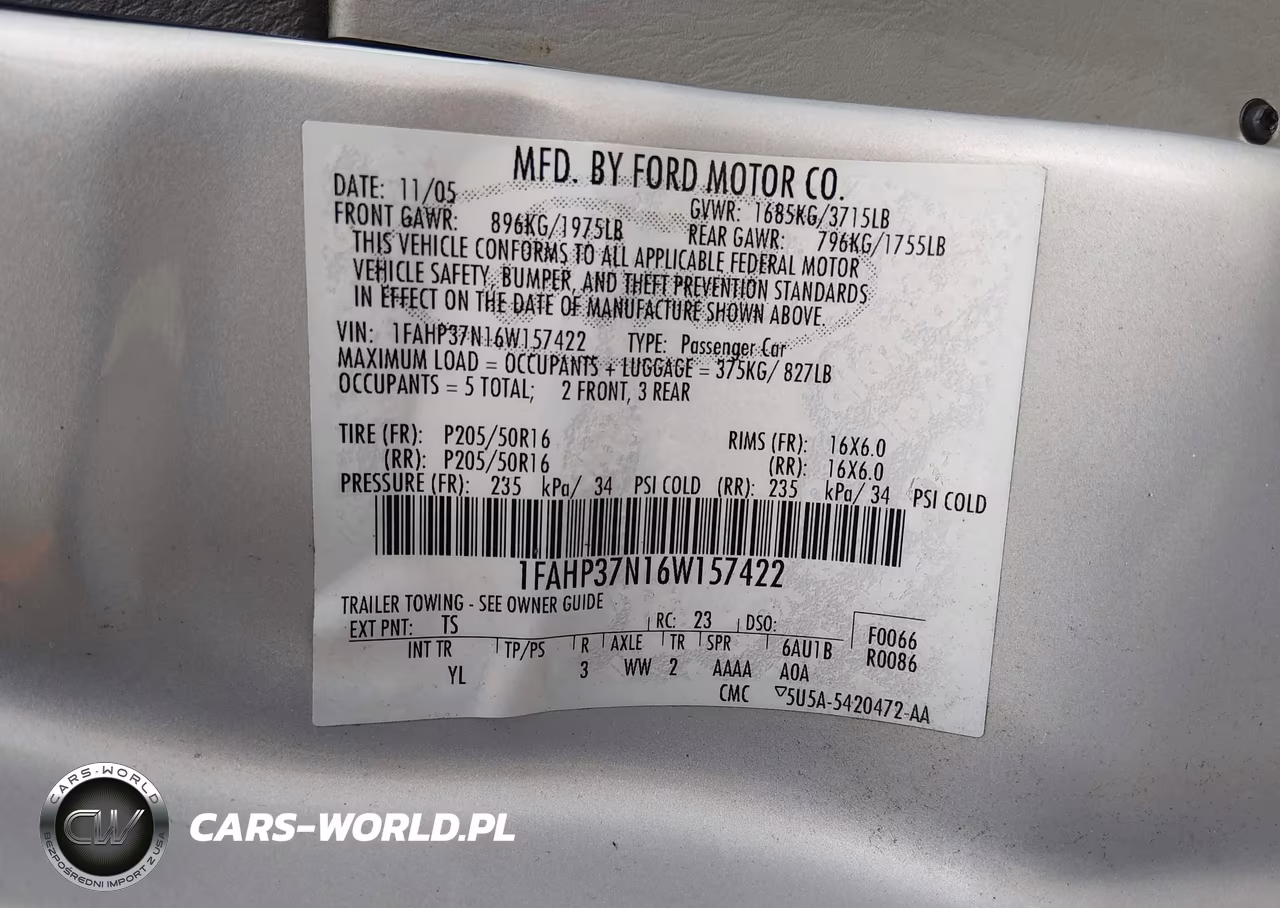 2006 Ford Focus Zx5 VIN:1FAHP37N16W157422 - 9