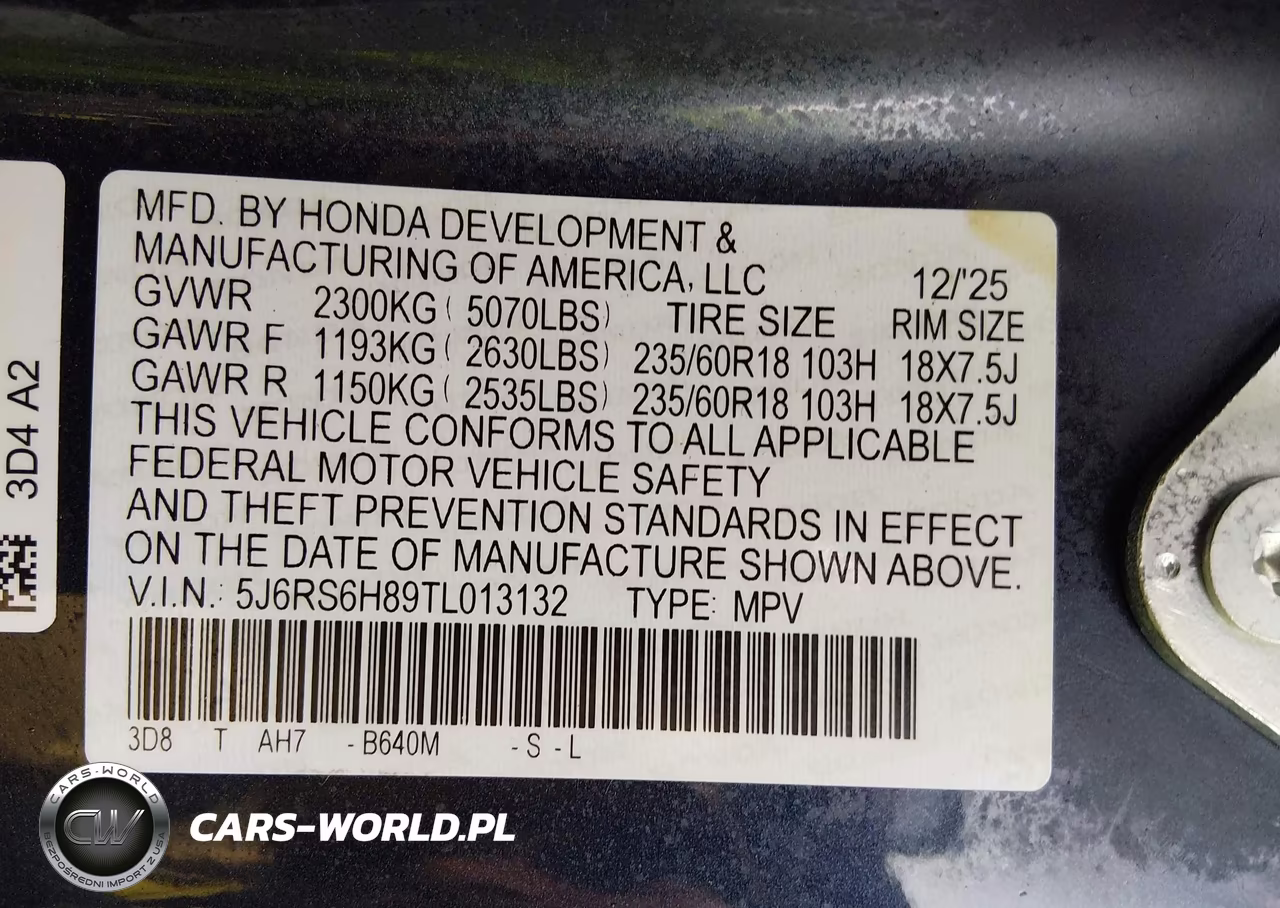 2026 Honda Cr-V Hybrid Awd Sport-L VIN:5J6RS6H89TL013132 - 9
